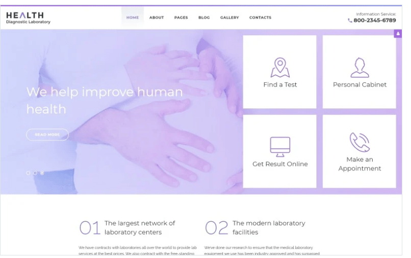 Health Diagnostic Laboratory Joomla Template