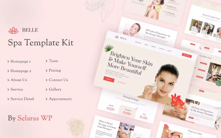 Belle – Spa Massage & Wellness Elementor Template