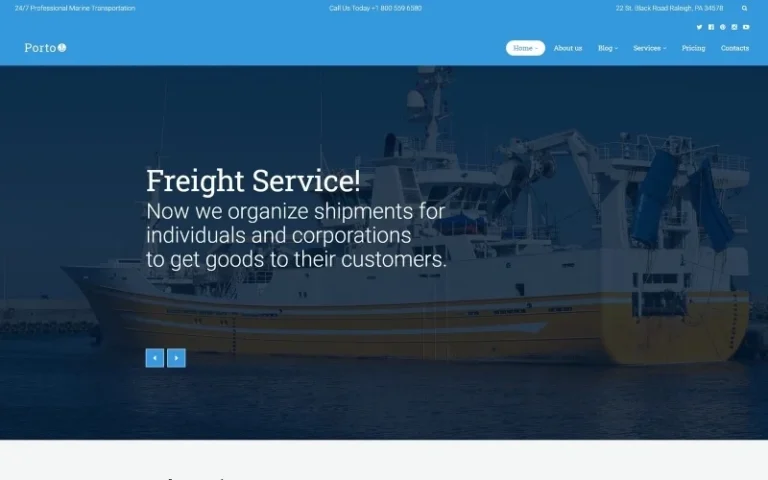 Porto – Seafaring, Transportation and Logistics WordPress Theme