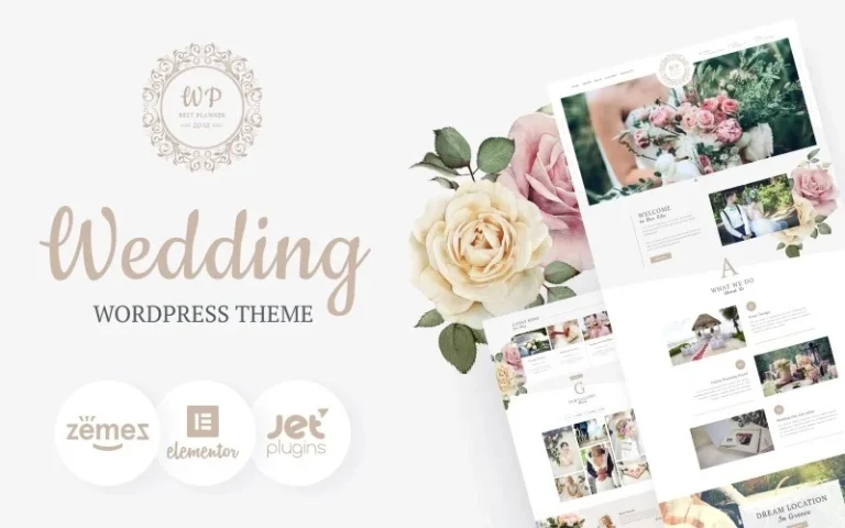 Belle Fleur – Wedding Landing WordPress Elementor Theme WordPress Theme
